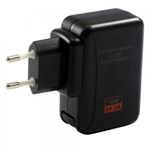  Universal Travel adapter 4 Port USB Black